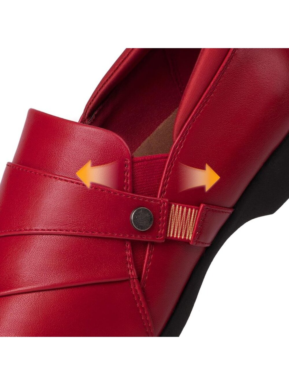 Womens Red Faux Leather Business Casual Dressy Loafers Comfortable Loafers - Picture 5 of 6